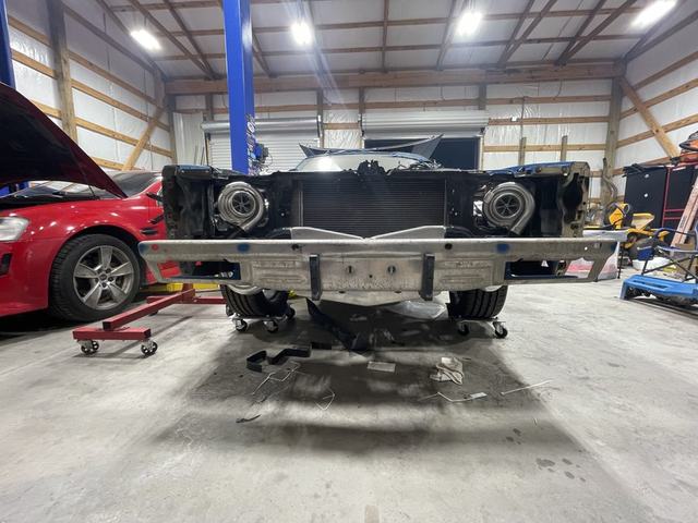 Twin turbos mounted